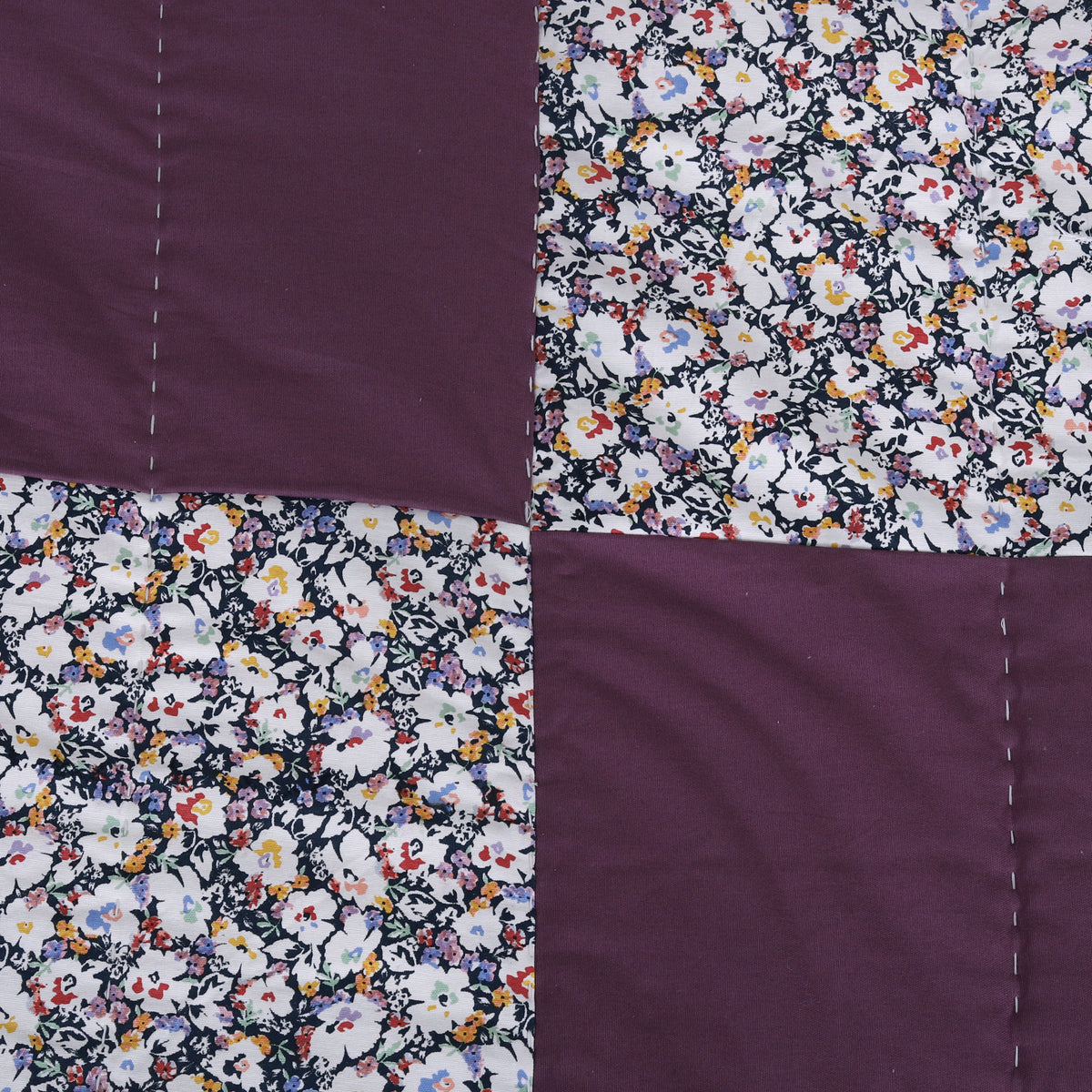 Plum Floral Harmony Quilt Set