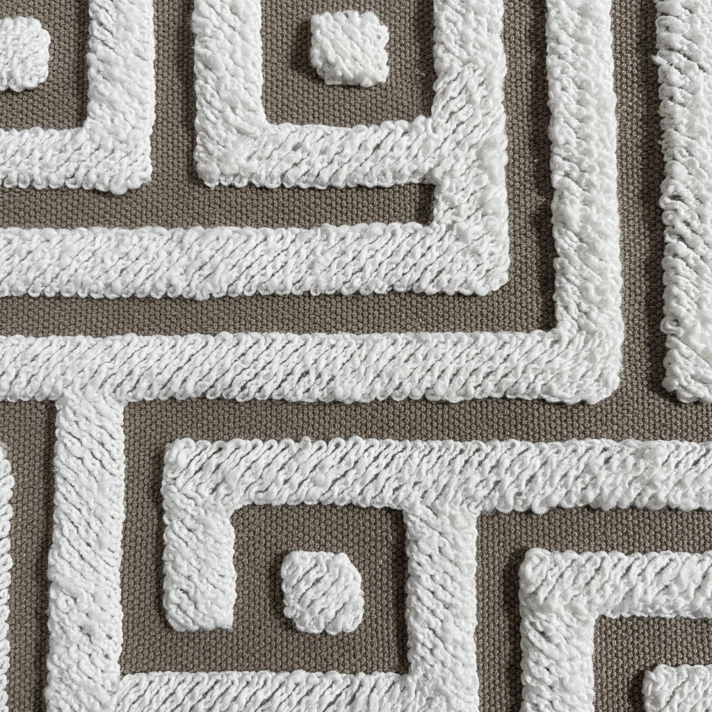 Kuba Maze Rug Close-up