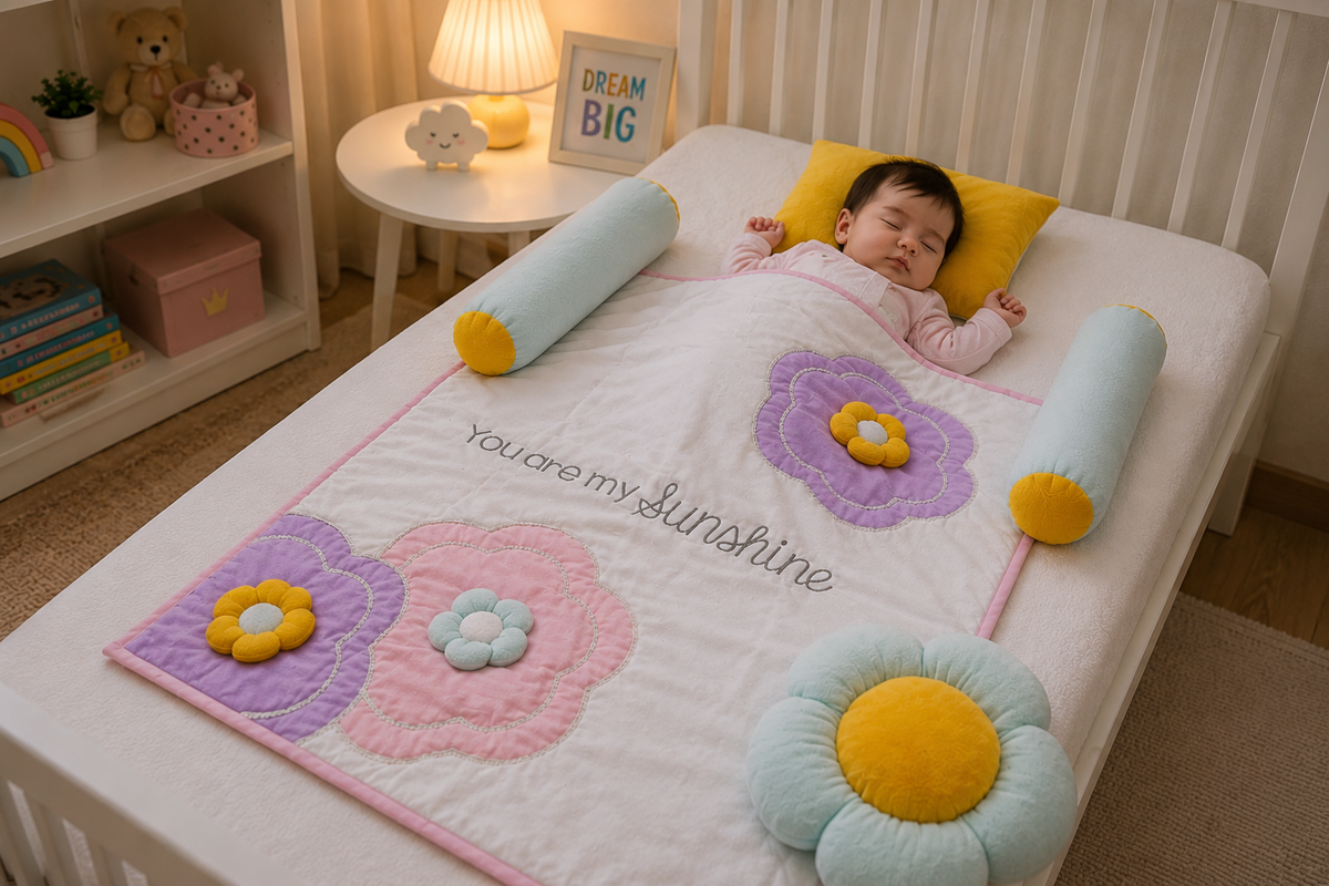 You Are My Sunshine Floral Baby Quilt Set