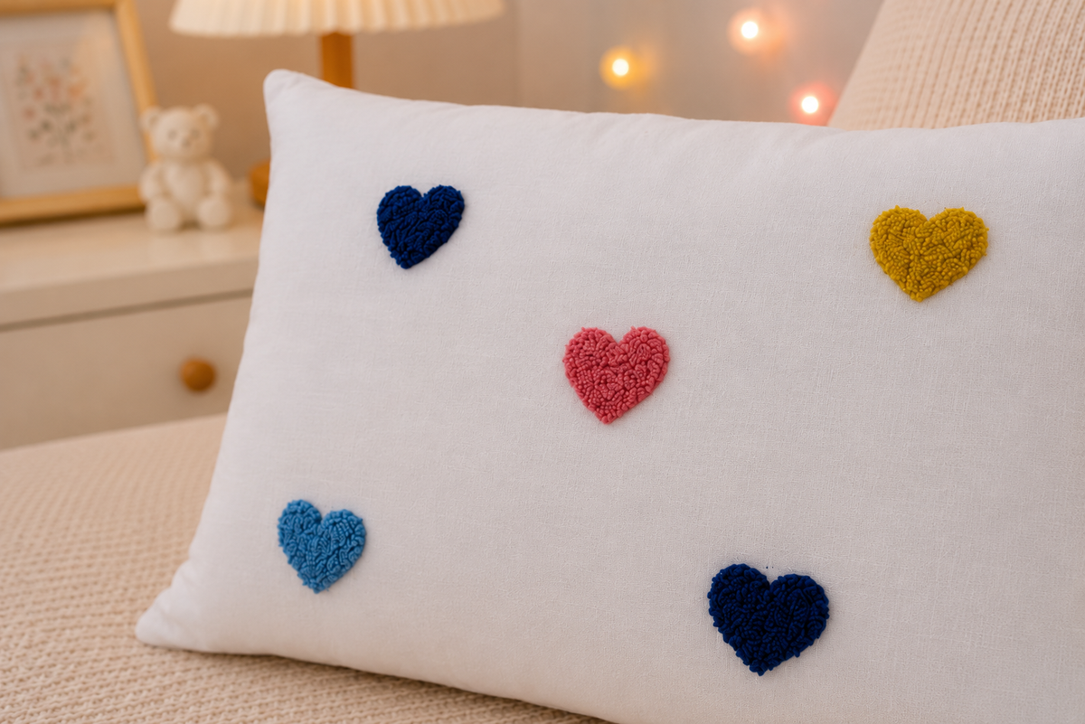Lots of Love Baby Pillow – White