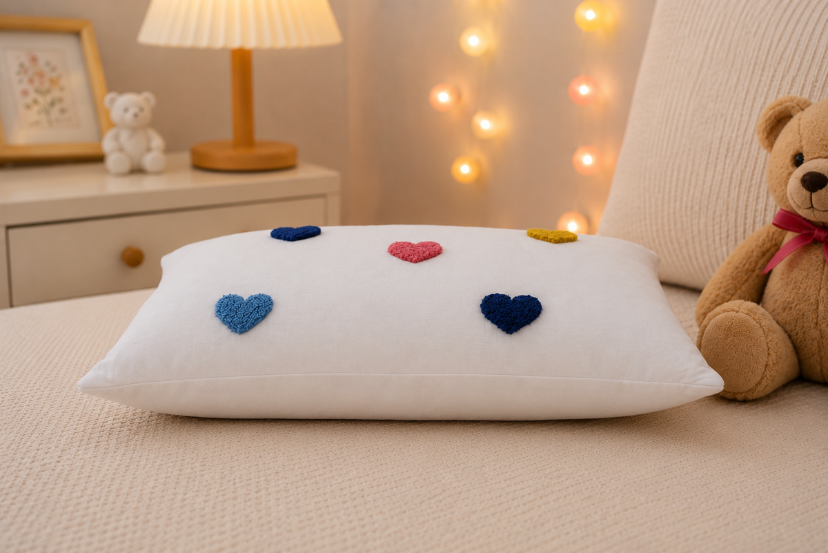 Lots of Love Baby Pillow – White