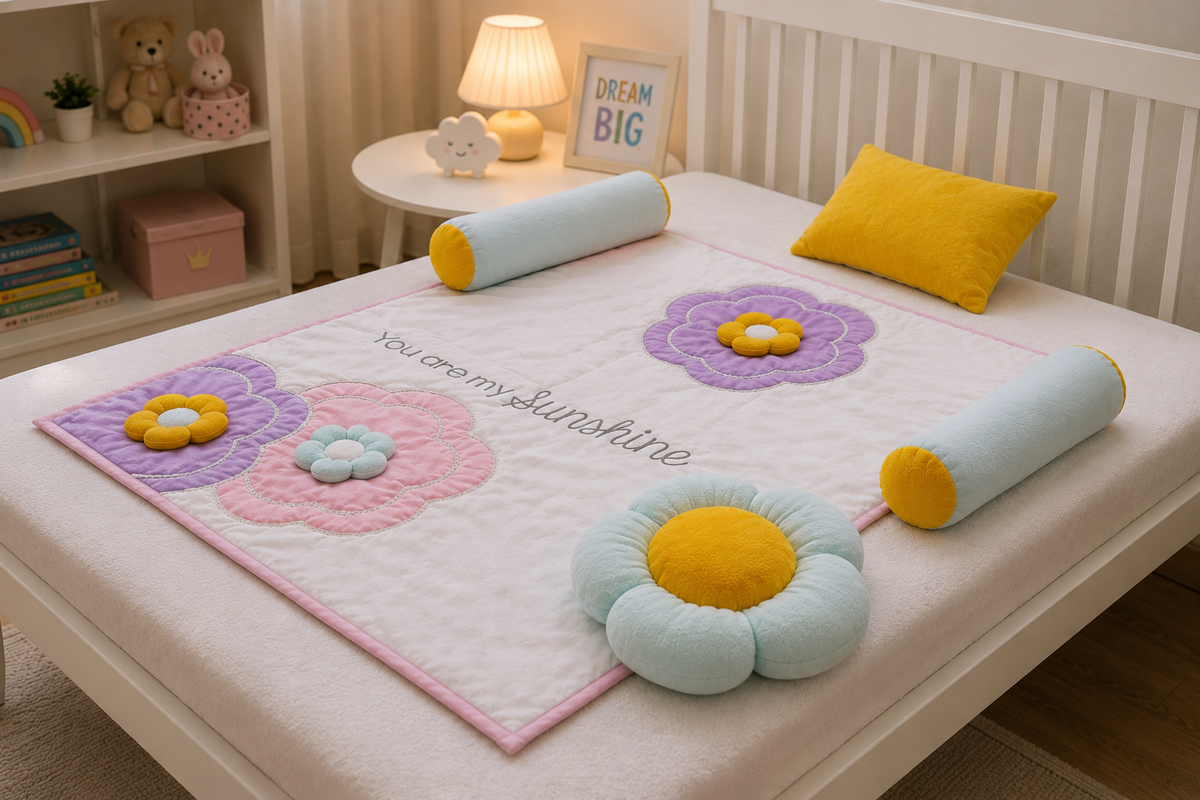 You Are My Sunshine Floral Baby Quilt Set